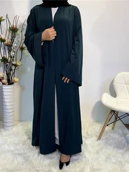 Eid Dubai Muslim Dress Women Modest Abaya Kaftans Abaya Evening Dresses Lace-up Pocket Long Robe Femme Musulmane Vestidos 2024