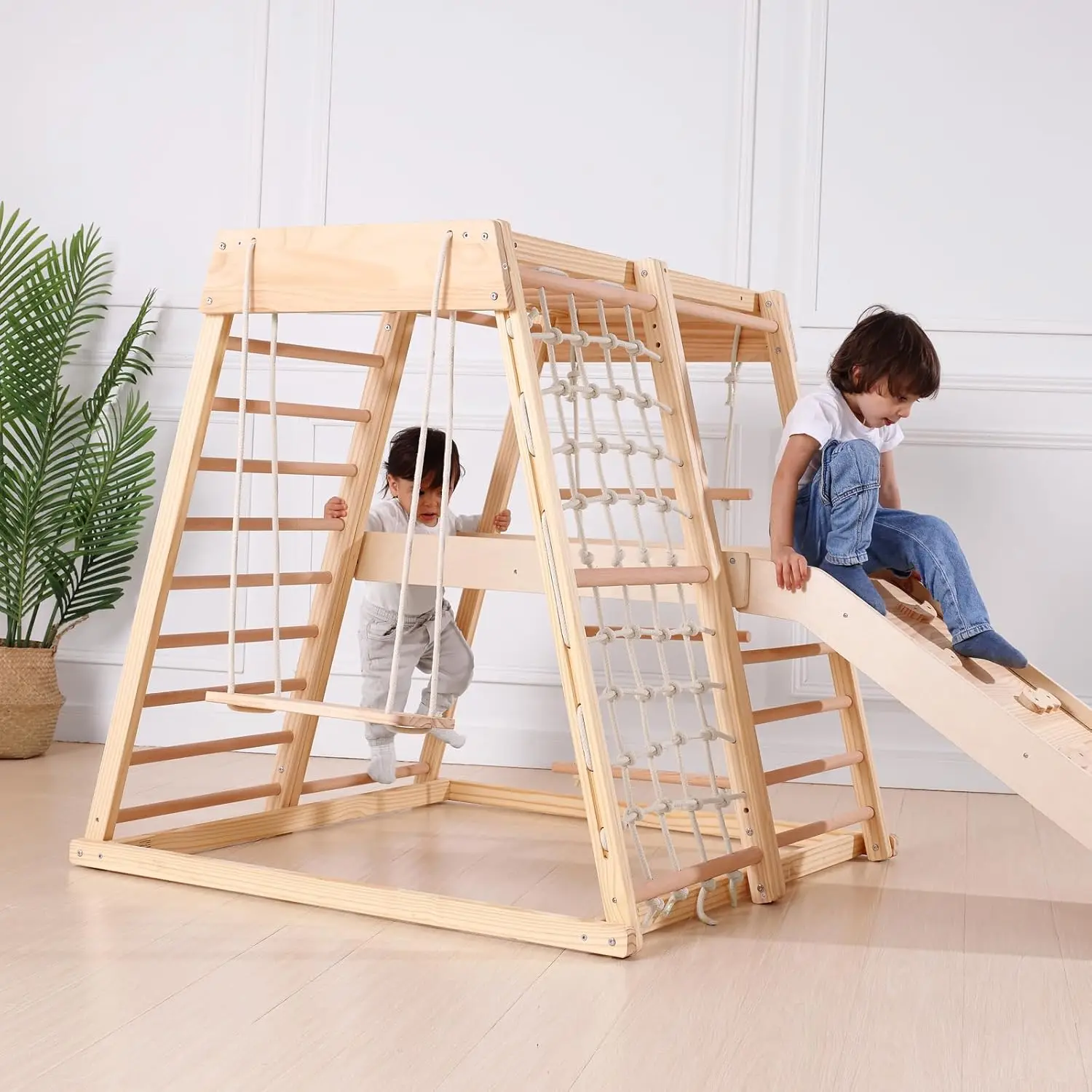 Jeu d'intérieur 8 en 1 pour enfants, aire de jeux intérieure pour enfants, jouets d'escalade pour les tout-petits de 3 à 8 ans, ensemble de jeu d'escalade avec toboggan