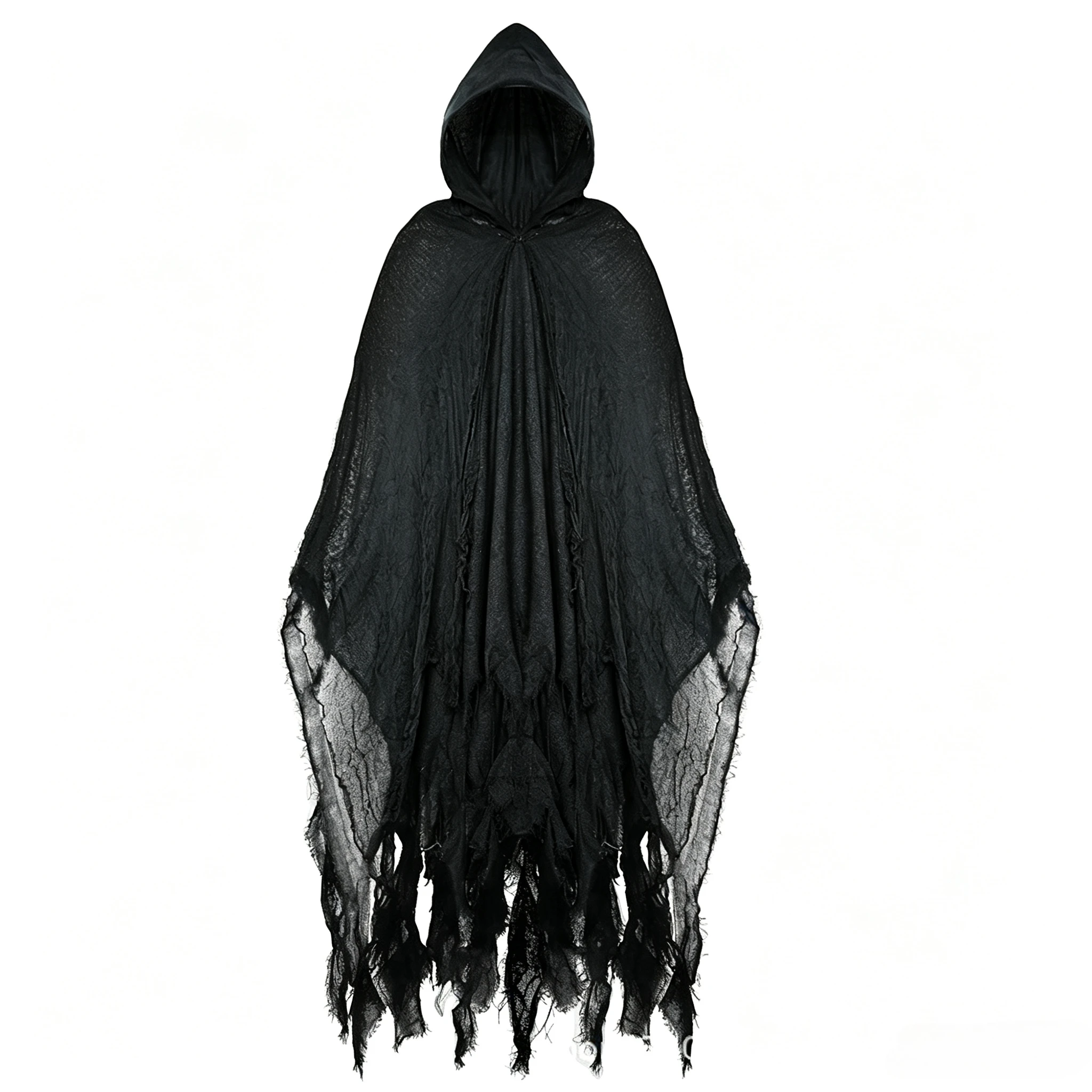 Halloween-Kapuzenumhang für Erwachsene, zerrissener Gaze-Umhang, Geister-Reaper-Kostüm, Unisex-Cosplay-Outfit für Party, Bühne, Maskerade – Detail 7