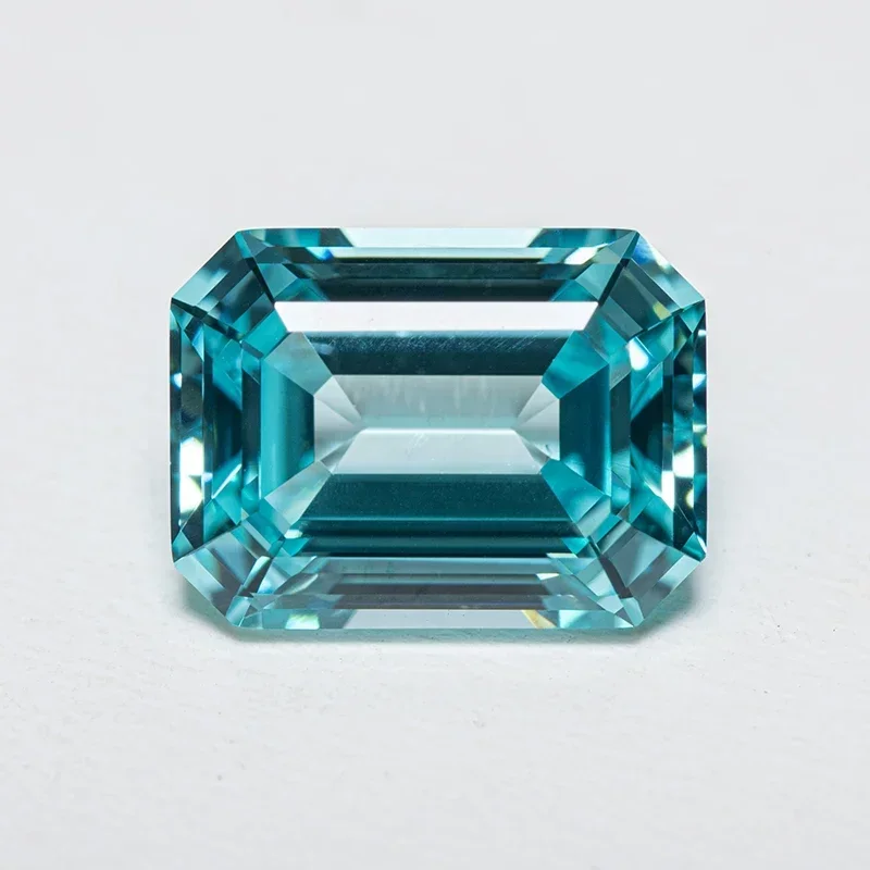 

Lab Grown Sapphire Emerald Cut Paraiba Gemstone For Charms DIY Ring Necklace Earrings Materials Selectable AGL Certificate