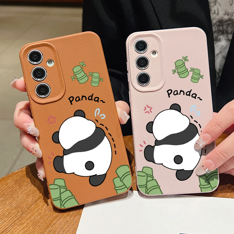 Headless Panda Case For Samsung Galaxy A55 A54 A53 A52 A16 A15 A14 A35 A34 A25 5G S20 FE S21 S22 S23 S24 Ultra Silicone Cover