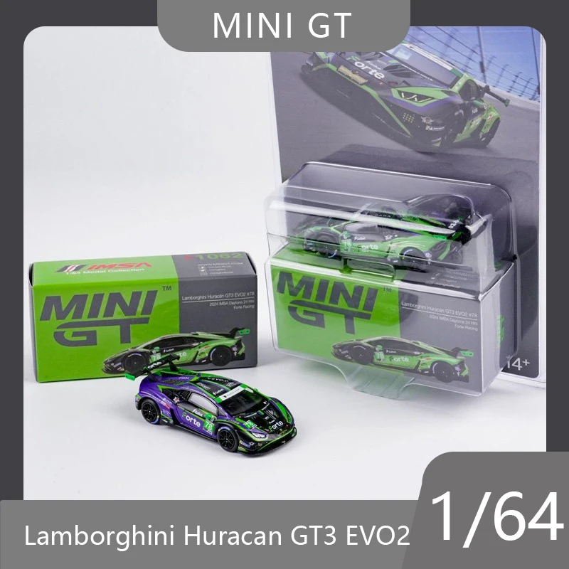 

MINI GT 1:64 Huracan GT3 EVO2 # 78 Alloy Die Casting Simulation Car Model Boy Toy Desktop Ornament Birthday Gift