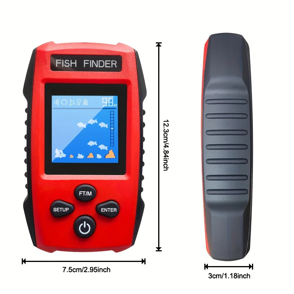 TL88E Handheld Color Screen Fish Finder, Wired Sensor Handheld Fish Finding Boat Kayak LCD Depth Meter Portable Display Sensor