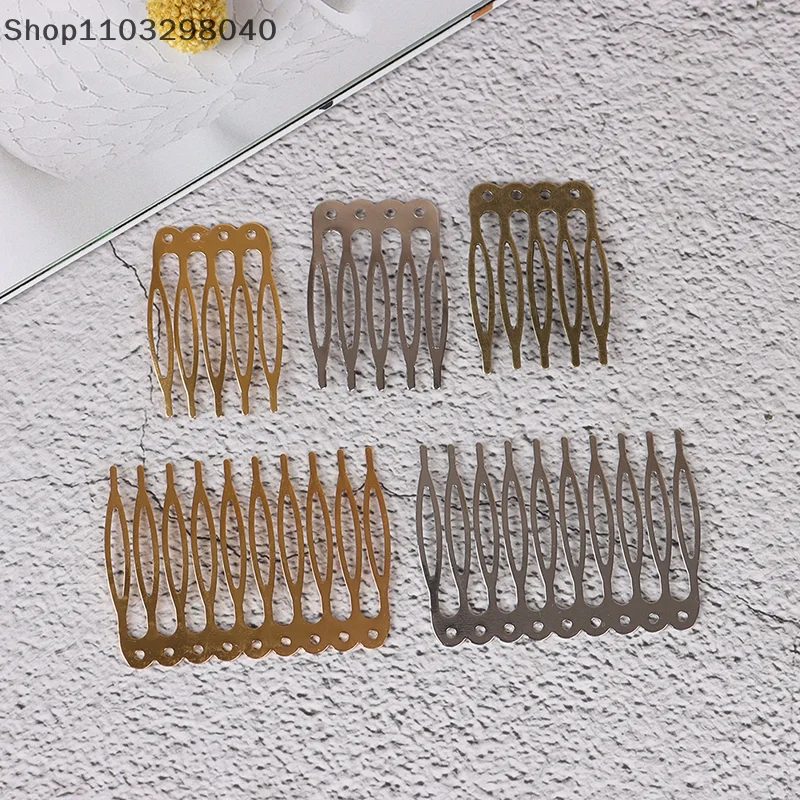 10Pcs 5/10 치아 금속 머리 빗 헤어 클립 발톱 모양 머리핀 DIY 헤어 용품