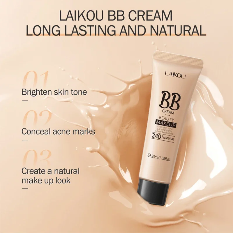 1 Pcs Face Liquid Foundation Moisturizing BB Cream Concealer Oil-control Full Coverage Flaw Waterproof Long Lasting Cosmetic