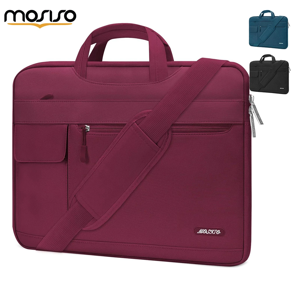 

Сумка на плечо для ноутбука MOSISO для MacBook Air/Pro 13-16 дюймов, ноутбук A2779 A2442, портфель из полиэстера с клапаном, черный чехол