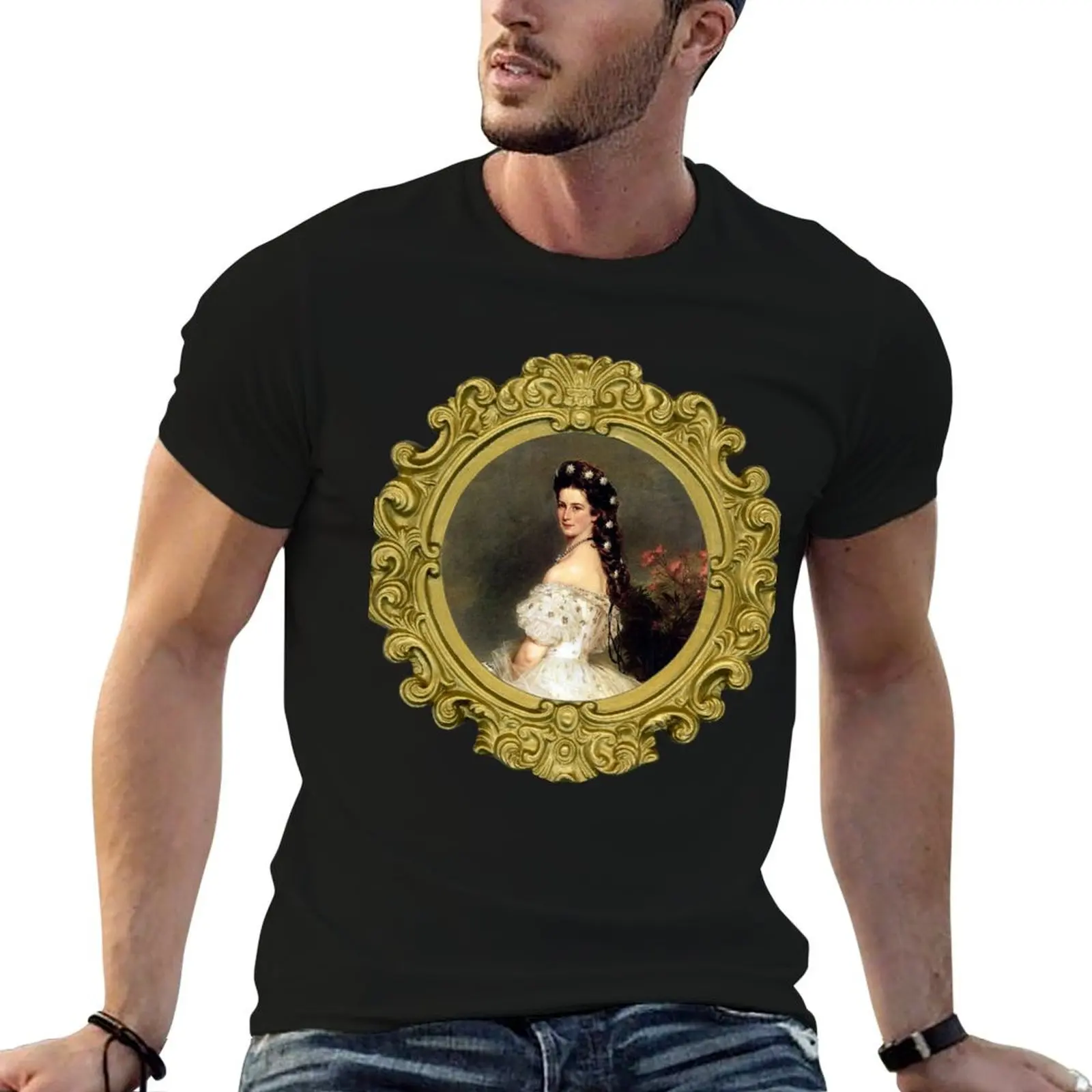 Portrait of Princess Sissi T-Shirt man t shirt cotton anime t shirts for man T-Shirt