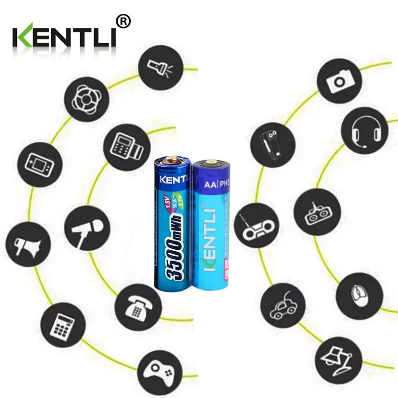 KENTLI 1 5v battery rechargeable batteries with charger dropshipping battery aa  battery for home external battery