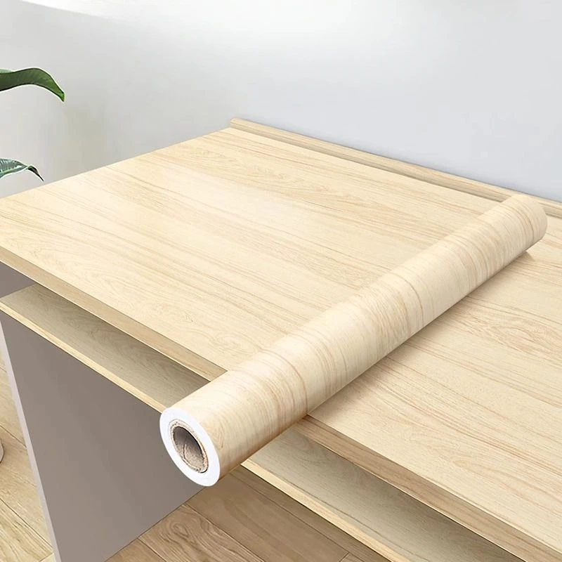 

Korean Style Desktop Stickers Renovation Thickened Waterproof Wood Grain Films Self-adhesive Table Furniture Decorating Films