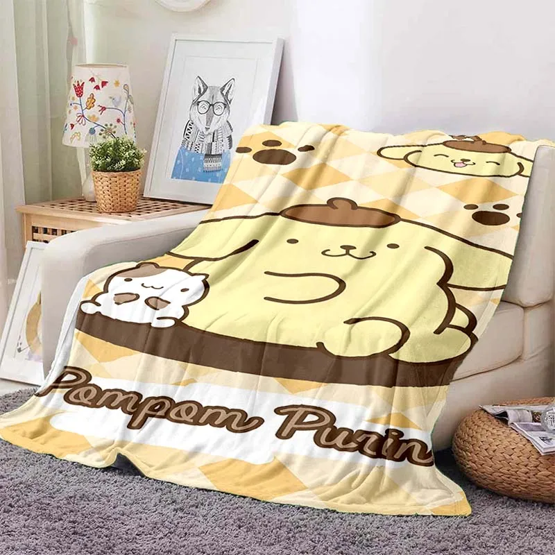 

Sanrio Pom Pom Purin Blanket for Sofa Japanese Cartoon Soft Flannel Throw Fluffy Bed Blanket New Born Winter Blanket Kids Gift