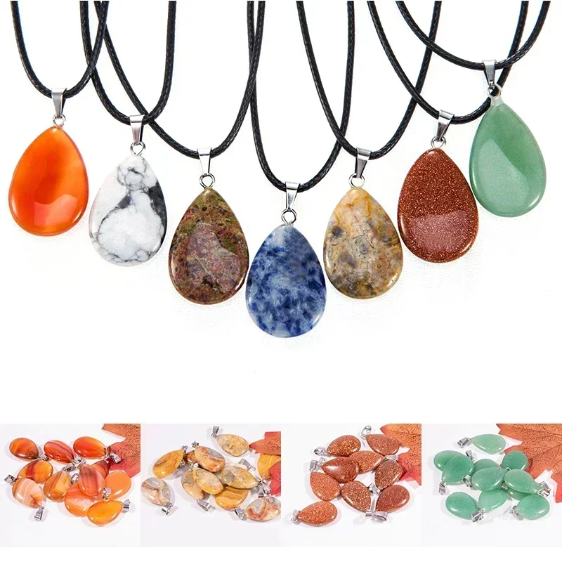 1pc Water Drop Real Crystals 20x6mm Energy Natural Raw Stone For Necklace Pendants Agate  Gemstone  Mineral  Jewelry Making S04