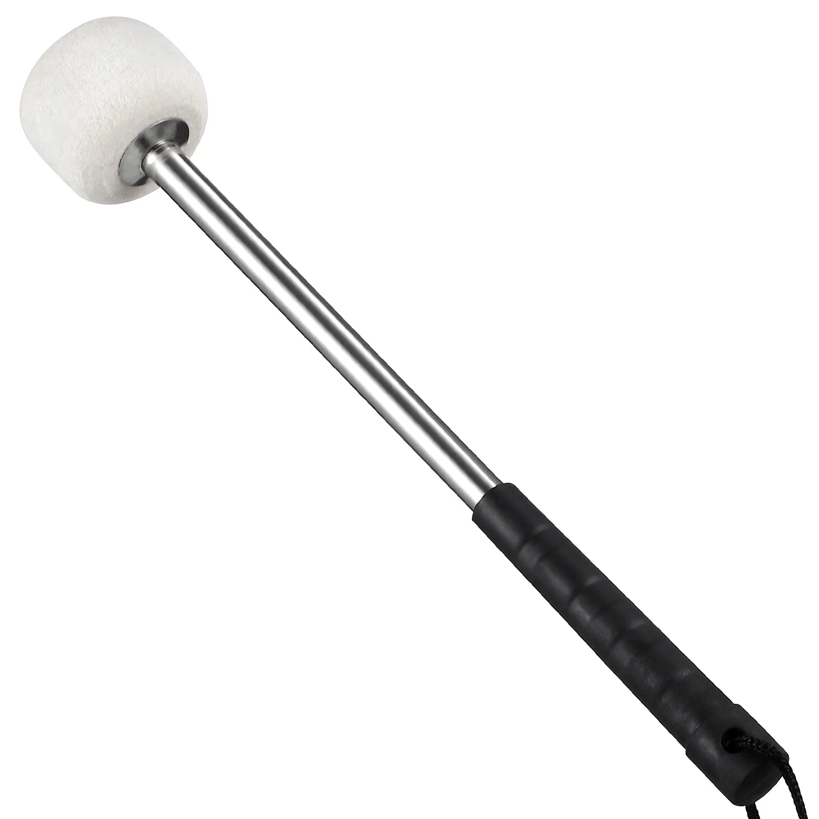 

Music Drum Stick Stainless Steel Handle Wool Felt Head Durable For Kids Beginners Bass Drum Beater Percussion Instrument