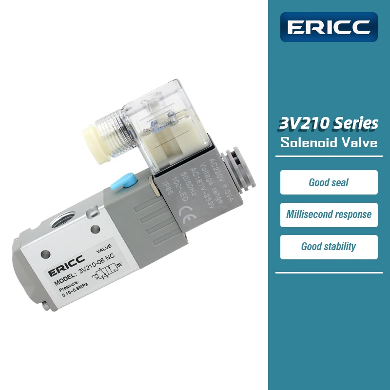 High quality 3V210-08 3 port 2 position Solenoid valve normally closed 3V210-08-NC AC220V DC24V