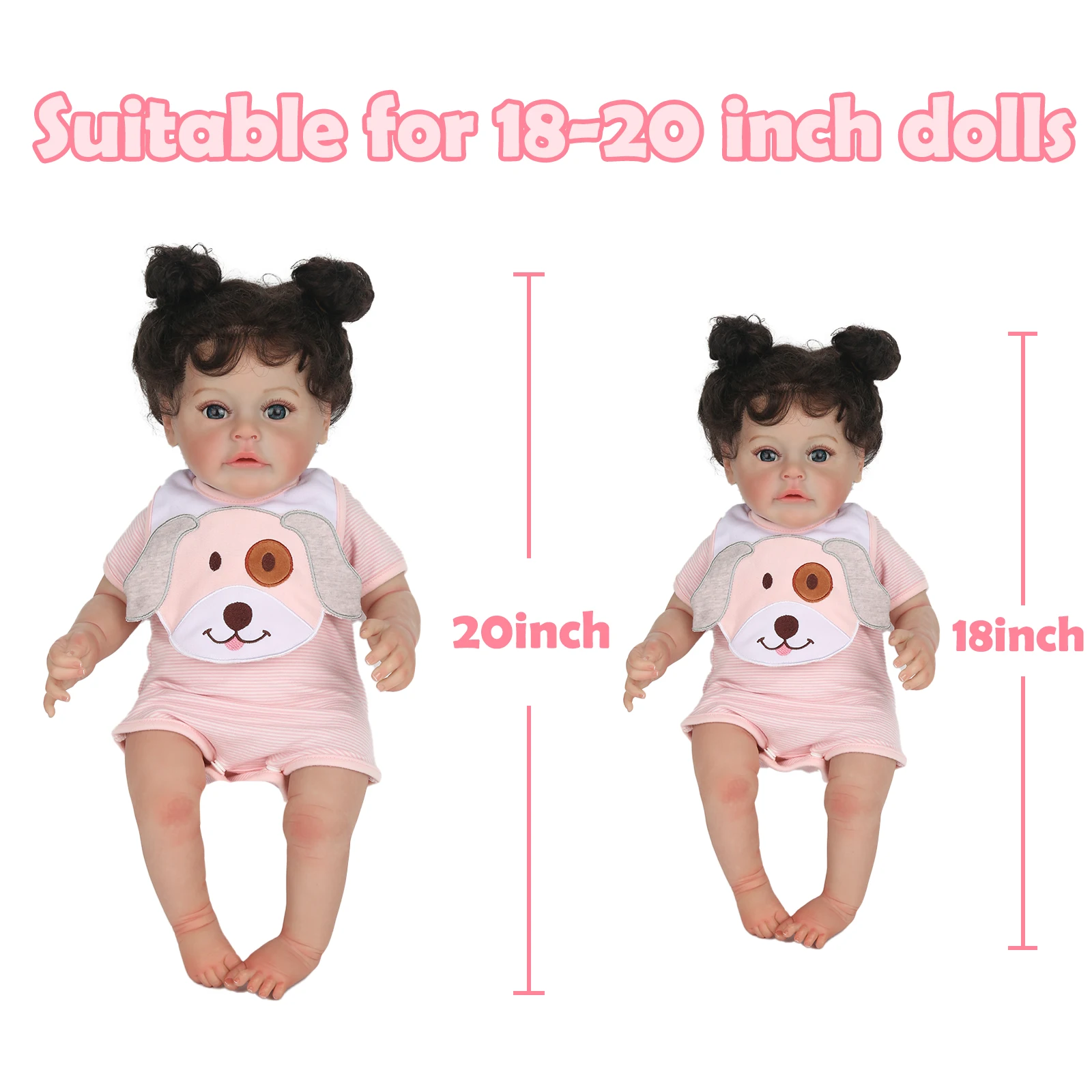 Reborn Baby Doll Clothes 20 Inch for 18-20 Inch Reborn Doll Girl Pink Reborn Baby Dolls Outfits Reborn Baby Clothing Baby Sets