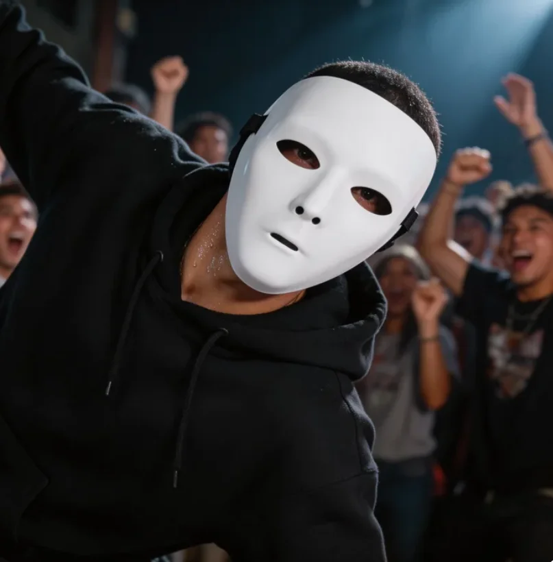 

JabbaWockeeZ Style White Dance Mask Hip Hop Ghost Dance Performance Mask Halloween Party Costume Mask