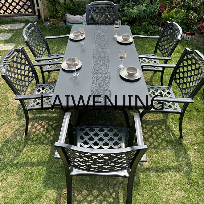 RWJ Courtyard Aluminum Alloy Villa Garden Occasional Table and Chair Sunshine Room Outdoor Dining Table