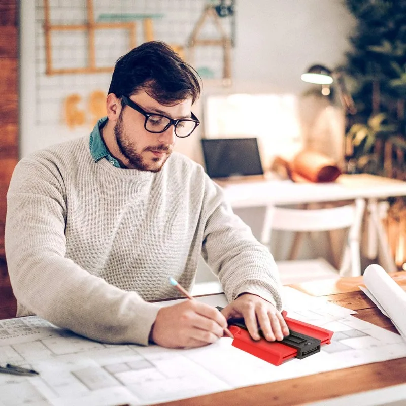 مسطرة ناسخة لخط قياس الكفاف ، قالب القطع ، أداة النجارة ، أداة القياس ، بلاط بلاط السيراميك ، 1 ODM