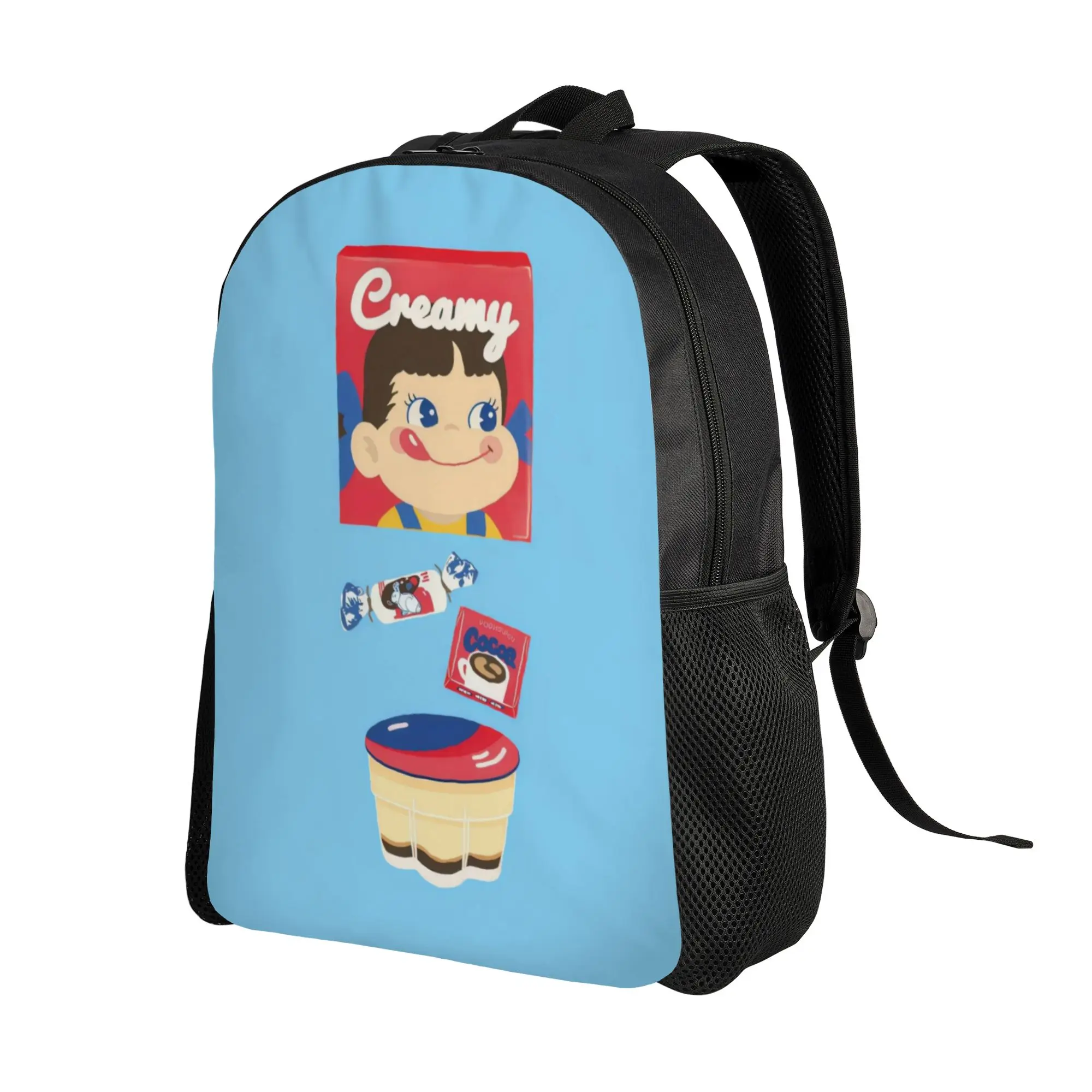 Fujiyaa Retro Candy Snack Blue Backpack Ladies Sporty Daily mochila Large Capacity Laptop Bag Back To School Season