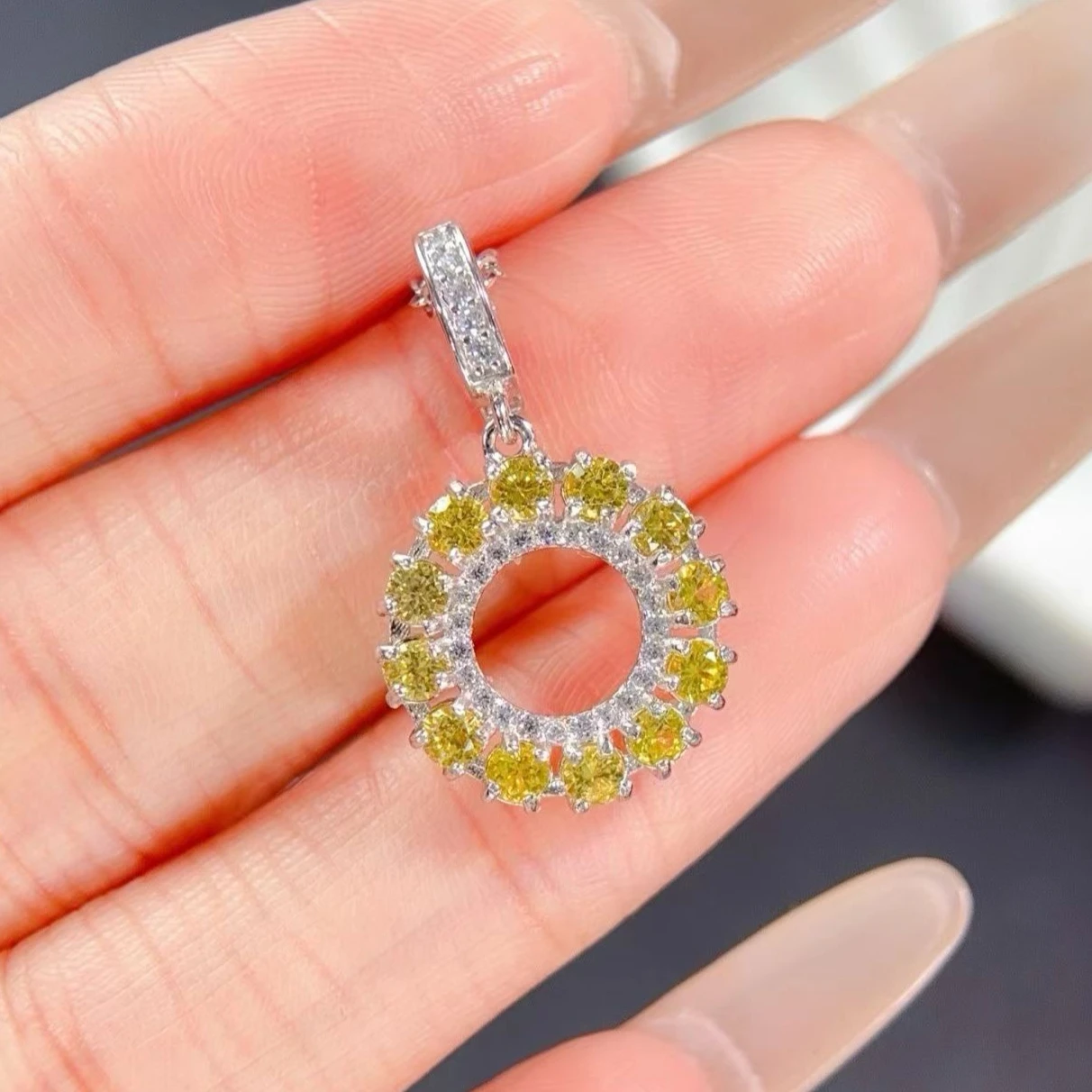 Natural Yellow Sapphire Pendant with Jewelry Certificate 3mm 1.2ct Genuine Sapphire Necklace Pendant Gift for Women