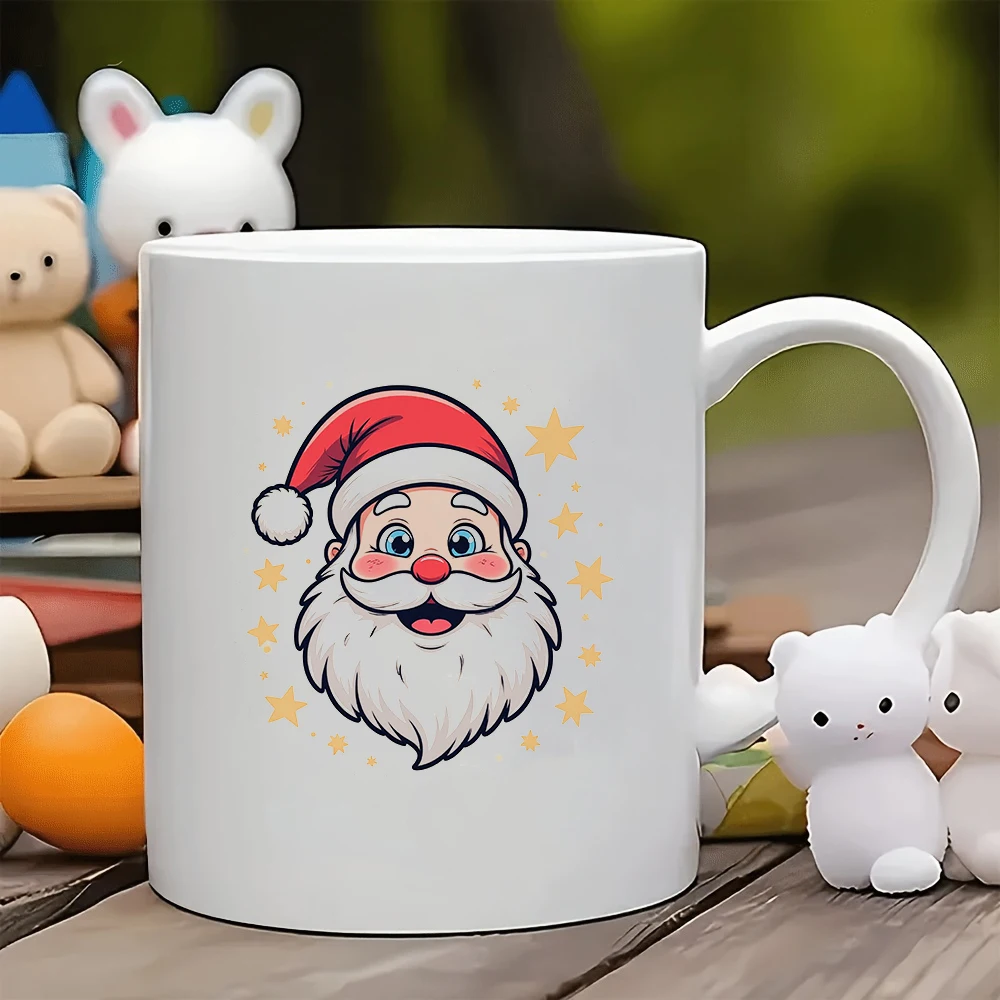 

11oz Mug + Santa Claus Cartoon Sticker + Christmas Gift - Kids Water Cup Family Office Coffee Cup Set