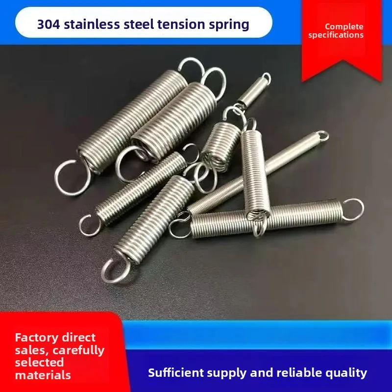 10Pcs Wire Diameter 0.6mm 304 Stainless Steel Open Hook Tension Spring suitable for all kinds of machinery Oven pull hook spring
