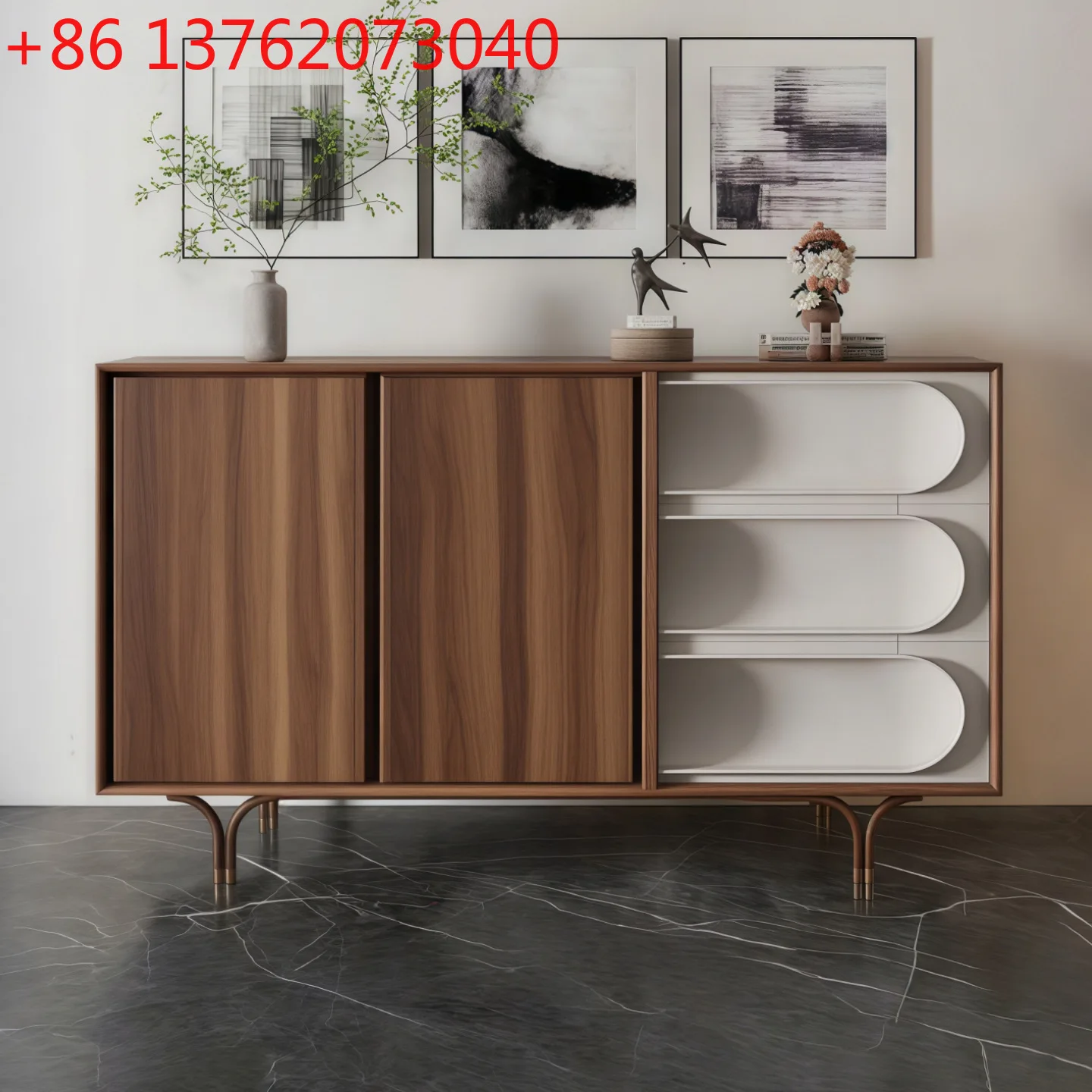 Mobile da pranzo in vernice nordica Mobile da portico d'ingresso italiano semplice e moderno