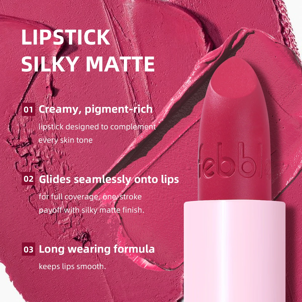 أحمر شفاه USHAS غير لامع، يدوم طويلاً ولا يبهت، ملمع شفاه أحمر مخملي، أحمر شفاه أحمر راقي