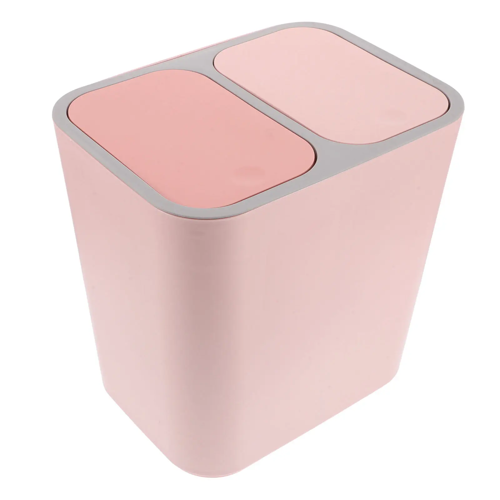 

Dual Compartment Garbage Can Dry and Wet Waste Separation Thickened Large Capacity Kitchen Bathroom Dorm Room Pink