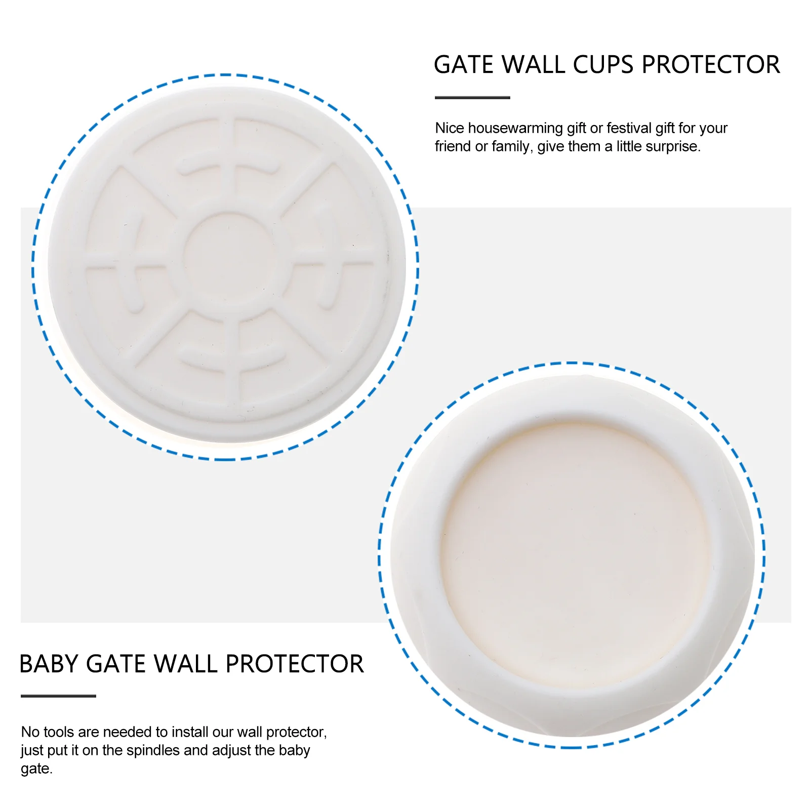 Protector de tazas de pared para puerta de bebé, almohadilla montada en la pared, puertas de escaleras para niños y mascotas, para interior, 2 uds.