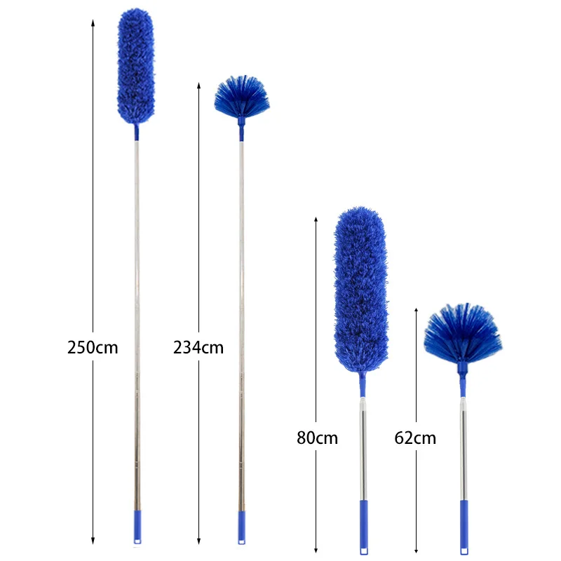 Telescopic Duster 2.5m Long Handle Microfible Dust Cleaner Gap Dust Removal Dusters For Ceiling Fan Blinds Cobweb Cleaning Tool