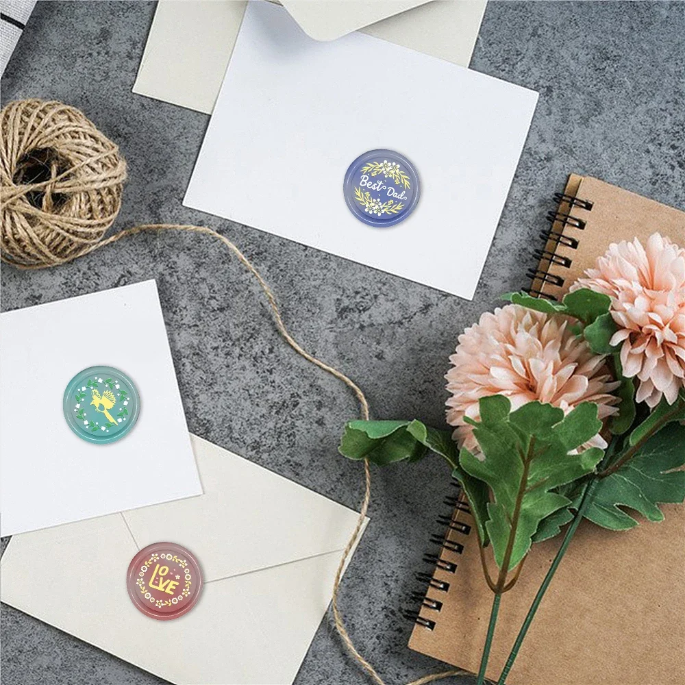 Wax Seal 25 mm Removable Brass Head Love Moon Pentagram Discs and Animal Motifs For Decorating Wedding Invitations,Greeting Card