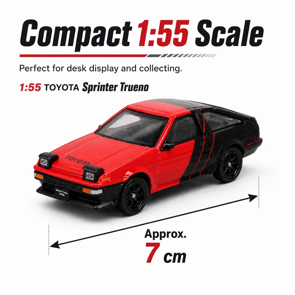 1/55 TOYOTA Sprinter Trueno AE86 Miniature Model CCA Zinc Alloy