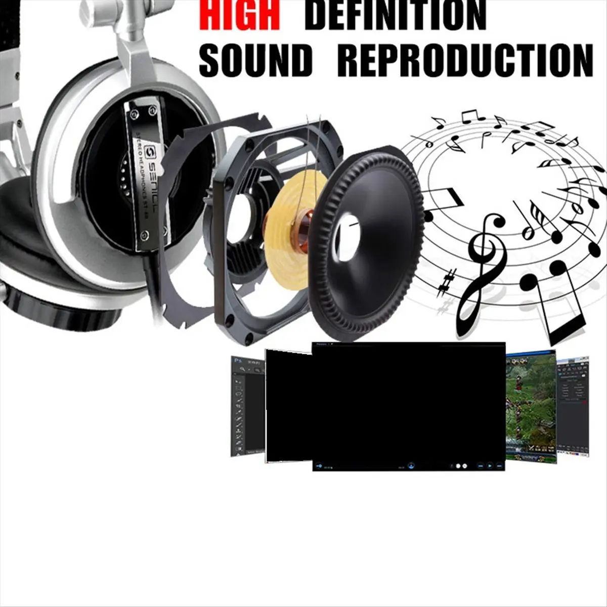 A64K  DJ Headphones Noise Lsolating Professional Monitoring VR Room Recording Studio Guidance Film and Television Spring Cable