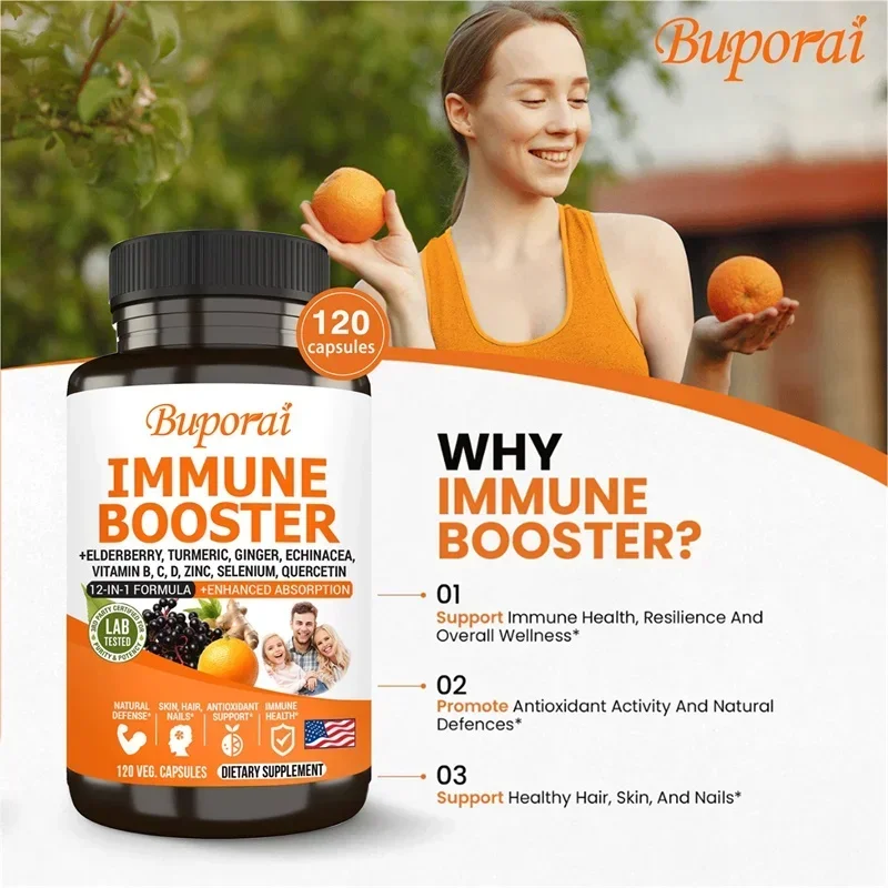 معزز المناعة - يدعم الجهاز المناعي والصحة العامة، ويعزز الامتصاص، ويحتوي خصائصًا مضادة للأكسدة