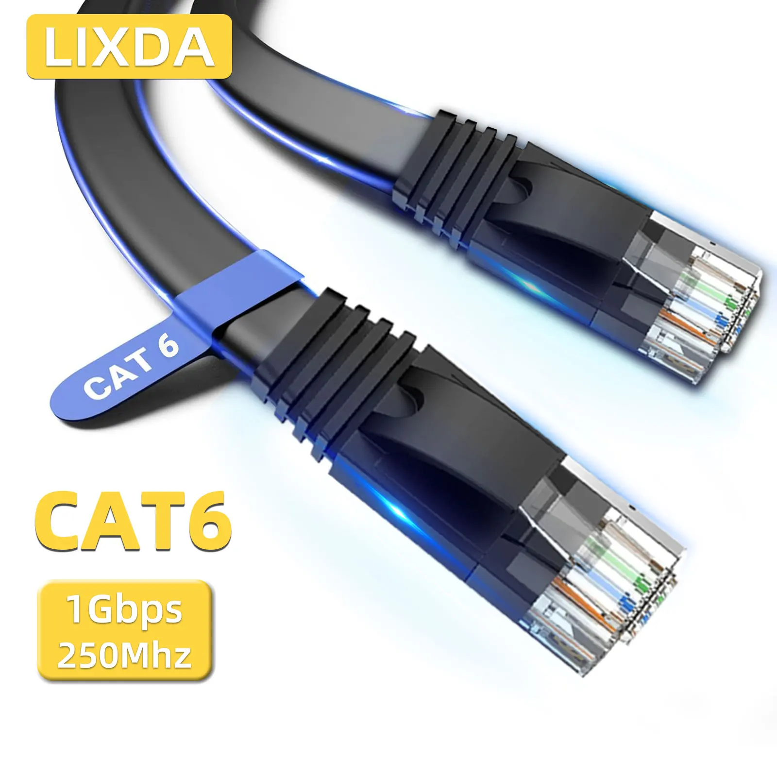 CAT6 Ethernet Cable Flat UTP Short 0.1M 0.2M 0.5M Network Cable 50M RJ45 Patch LAN Cable Ethernet CAT 6