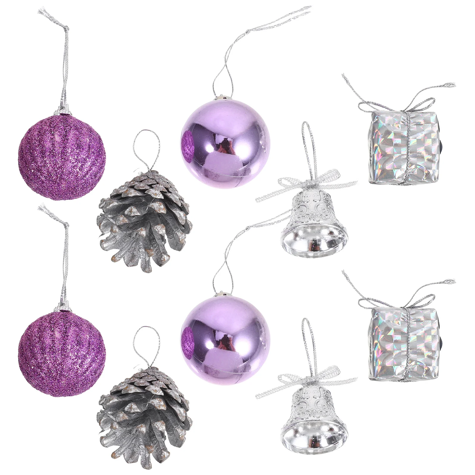 

40Pcs Purple Christmas Tree Baubles Shatterproof Glitter Hanging Ornaments Xmas Holiday Decorative Balls Xmas Tree Ball