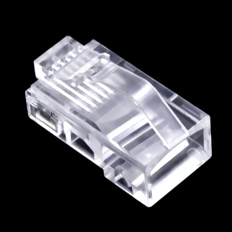 cncob curved shrapnel network connector cat5e computer cable connector plug rj45 8p8c crimp crystal head copper chip 30pcs