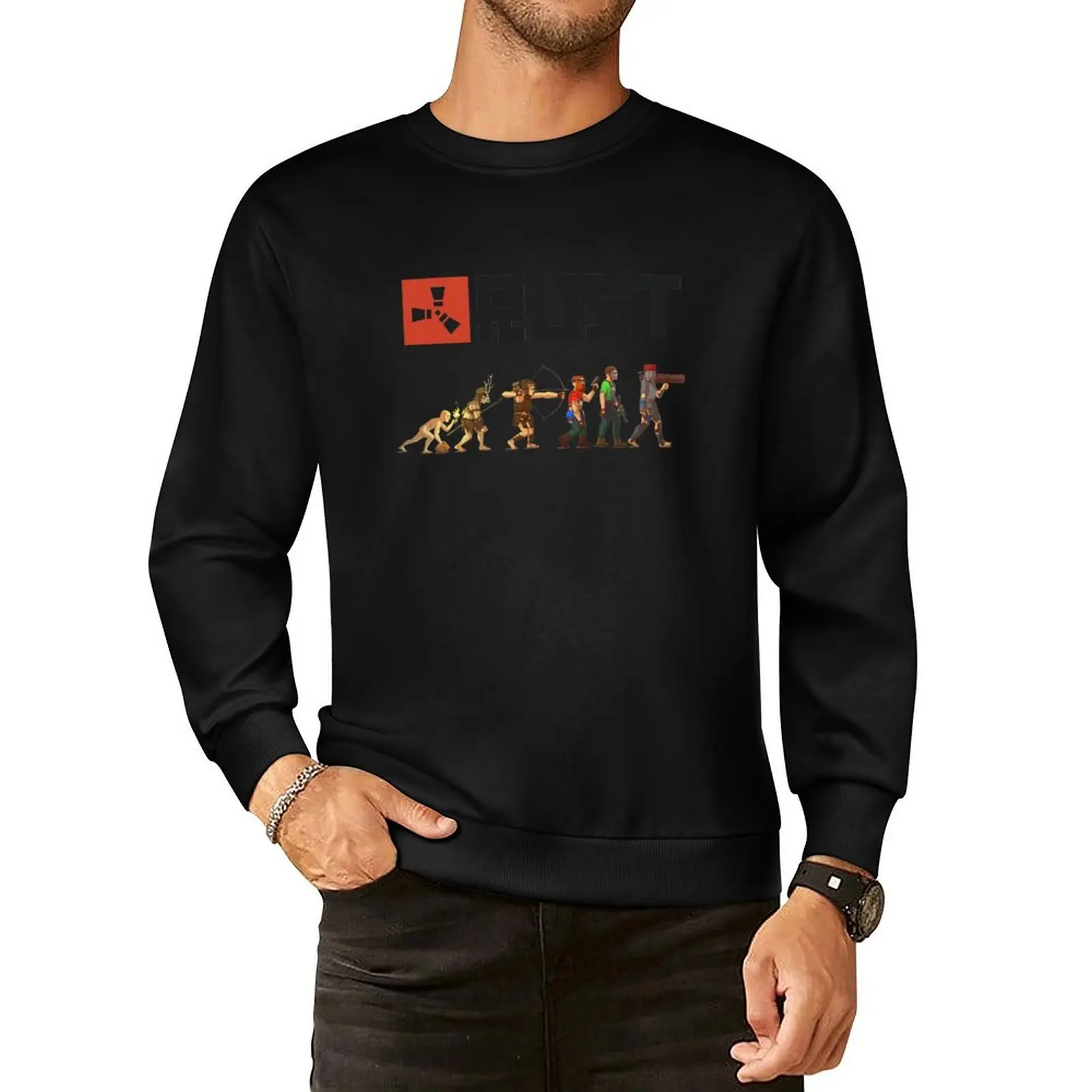 

Rust Evolution Pullover Hoodie men clothing hooded shirt autumn new products japanese style sweatshirts
