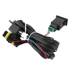 Car Fog Light Lamp Wiring Harness Socket Wire Connector With 12V 40A power relay & Illuminated on/off rocker switch Kits