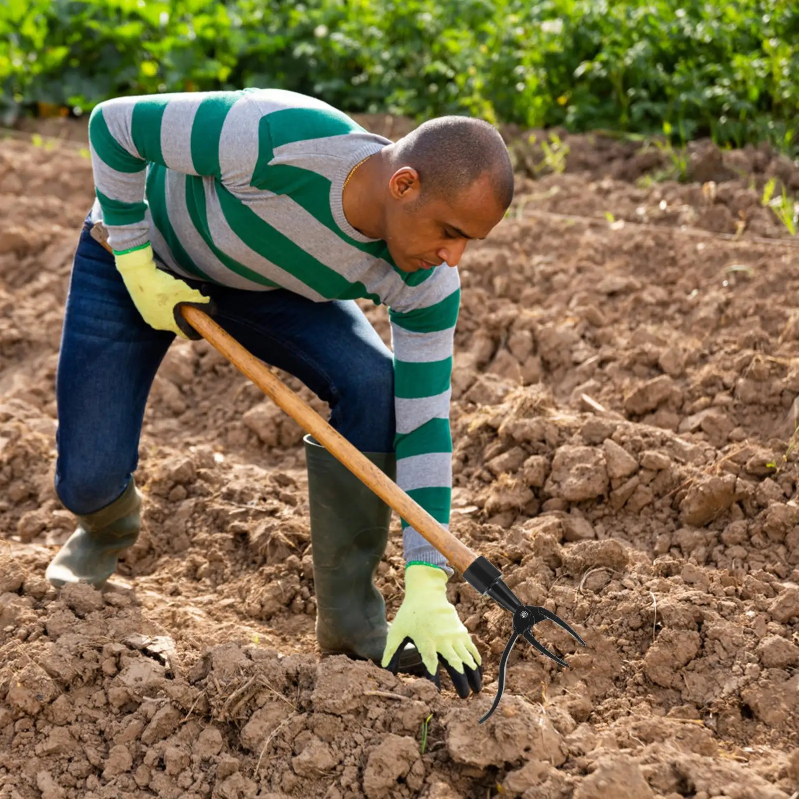 Weeding Fork Extractor Portable Garden Tool Cast Iron Plucking Cultivator Durable Extractor Helper