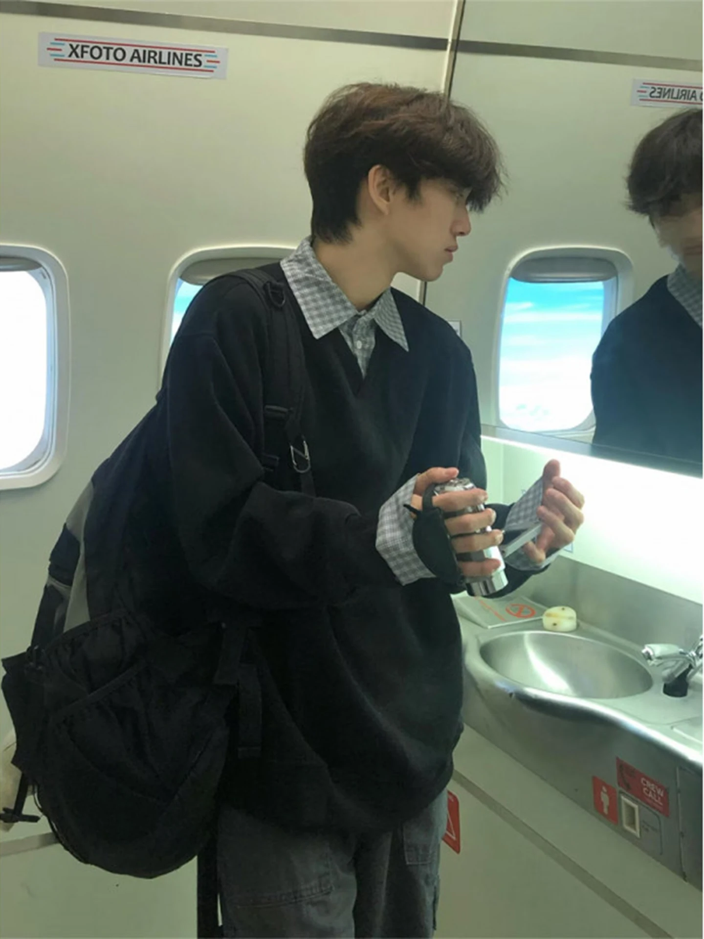 

College Sle Long Sve Hoodie M Autumn Color Blo irt Cleanfit Overhead irt Flip Collar Fake Two-Piece Design