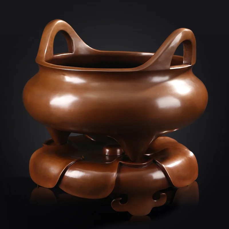 Large copper Xuande burner with bottom incense burner incense burner