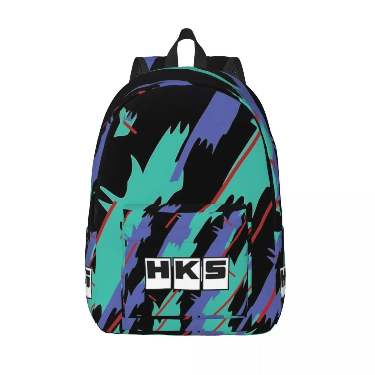 HKS Retro Pattern Backpack for Men Women Teenage Student Hiking Travel Daypack JDM Drift Turbo Car Laptop Computer Canvas Bags