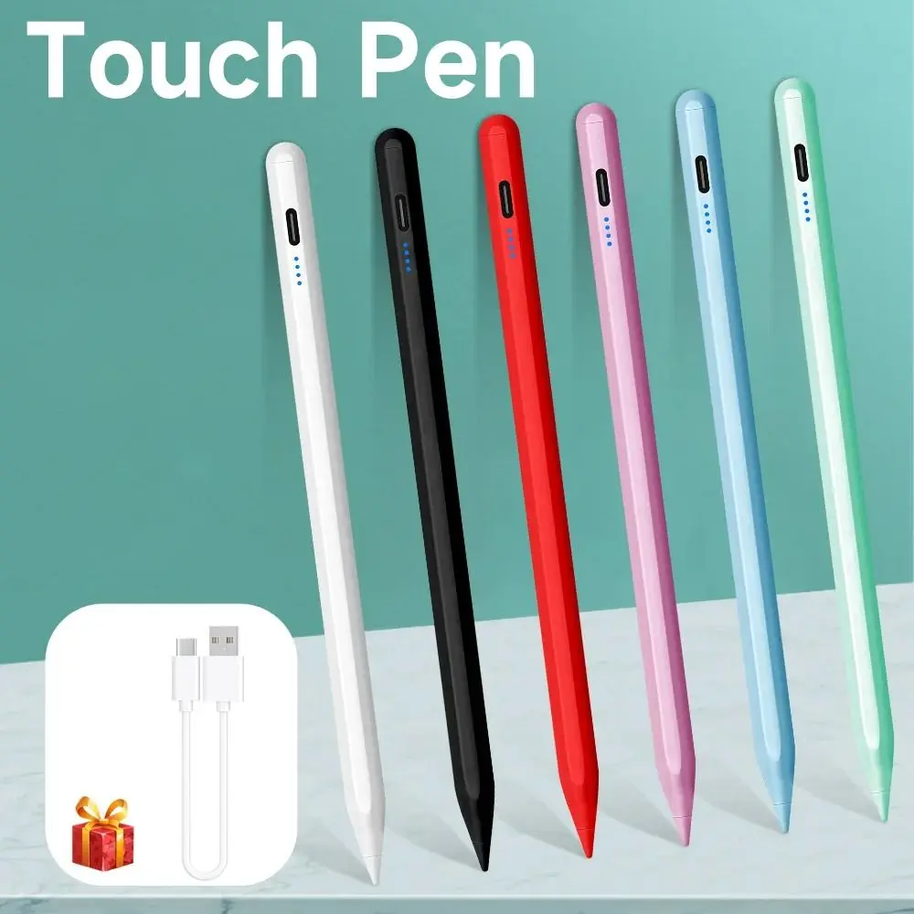 

Universal Active Stylus Pen Rechargeable Mobile Phone Tablet Touch Pen Colorful Battery Indicator Screen Pencil for Android/iOS