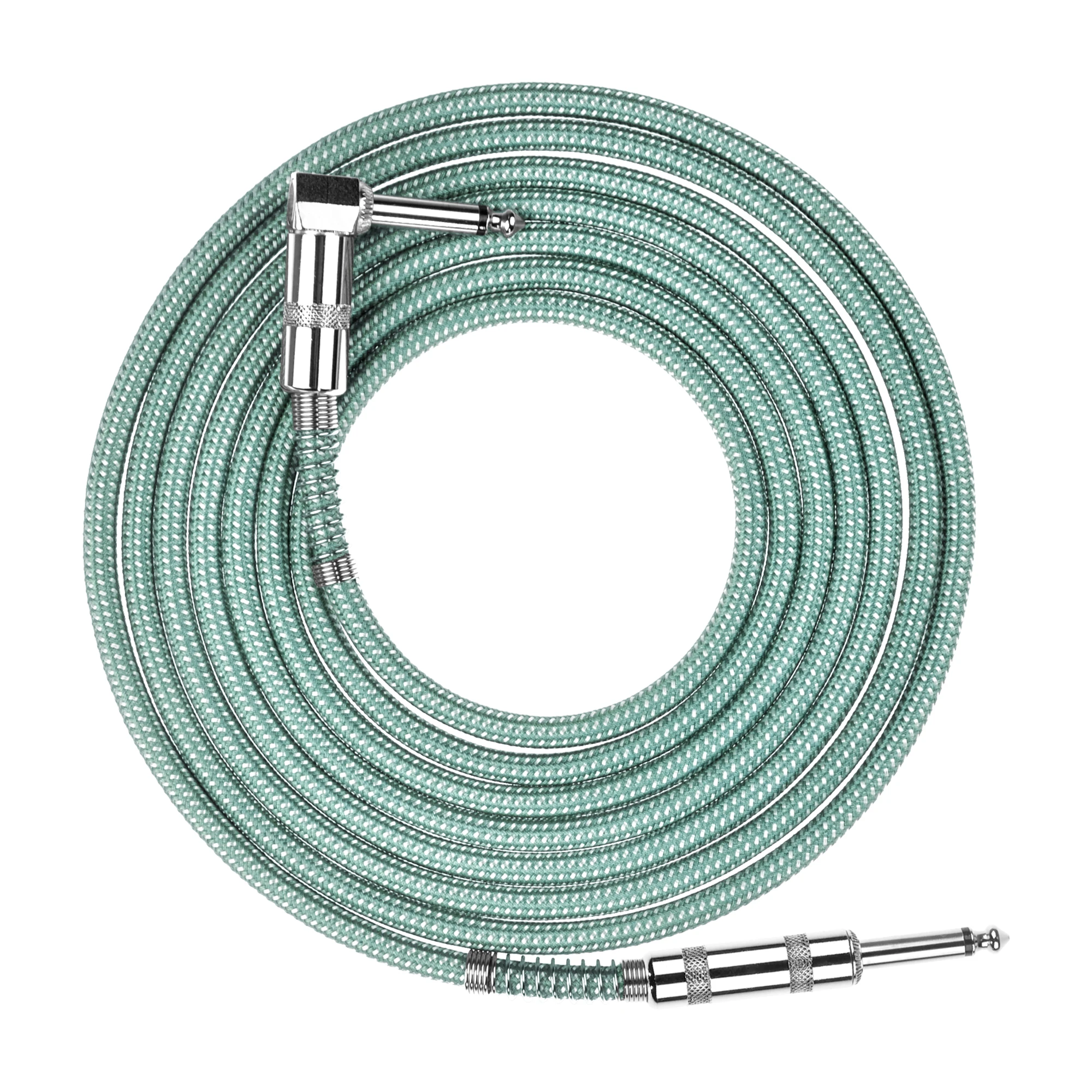 3meters Audio Cable Braided Cable Guitar Connector Shielded Noise Reduction Wire Green Color Guitar Accessories Guitar Cable