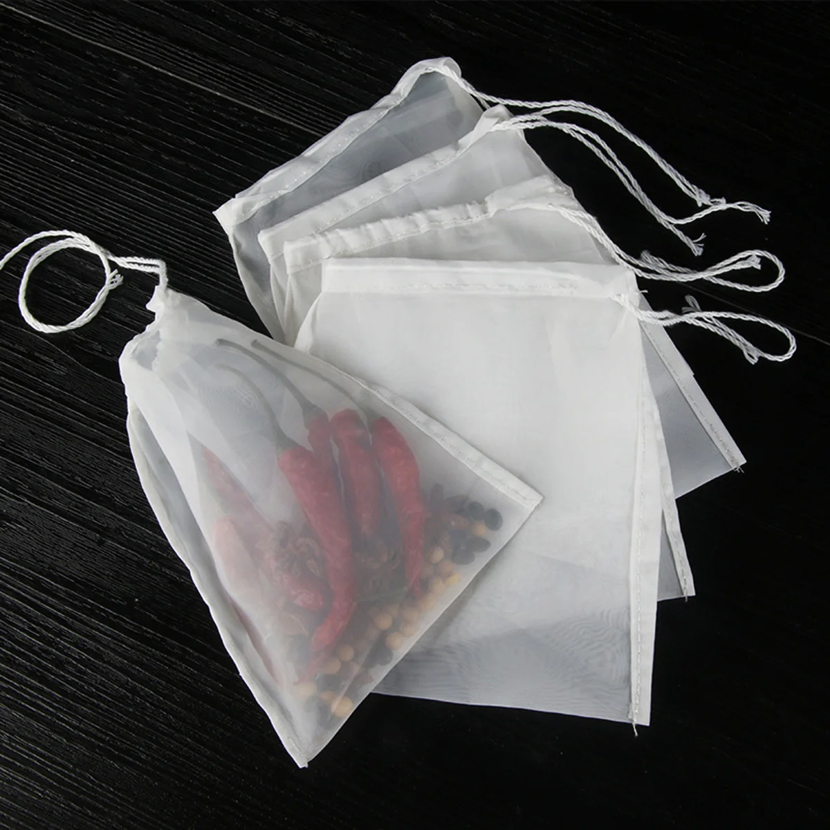 

3Pcs Food Filter Bags Reusable Mesh Strainer for Soy Milk Juice Yogurt Nut Milk Cheesecloth Nylon Bag 80 Mesh 20x30cm