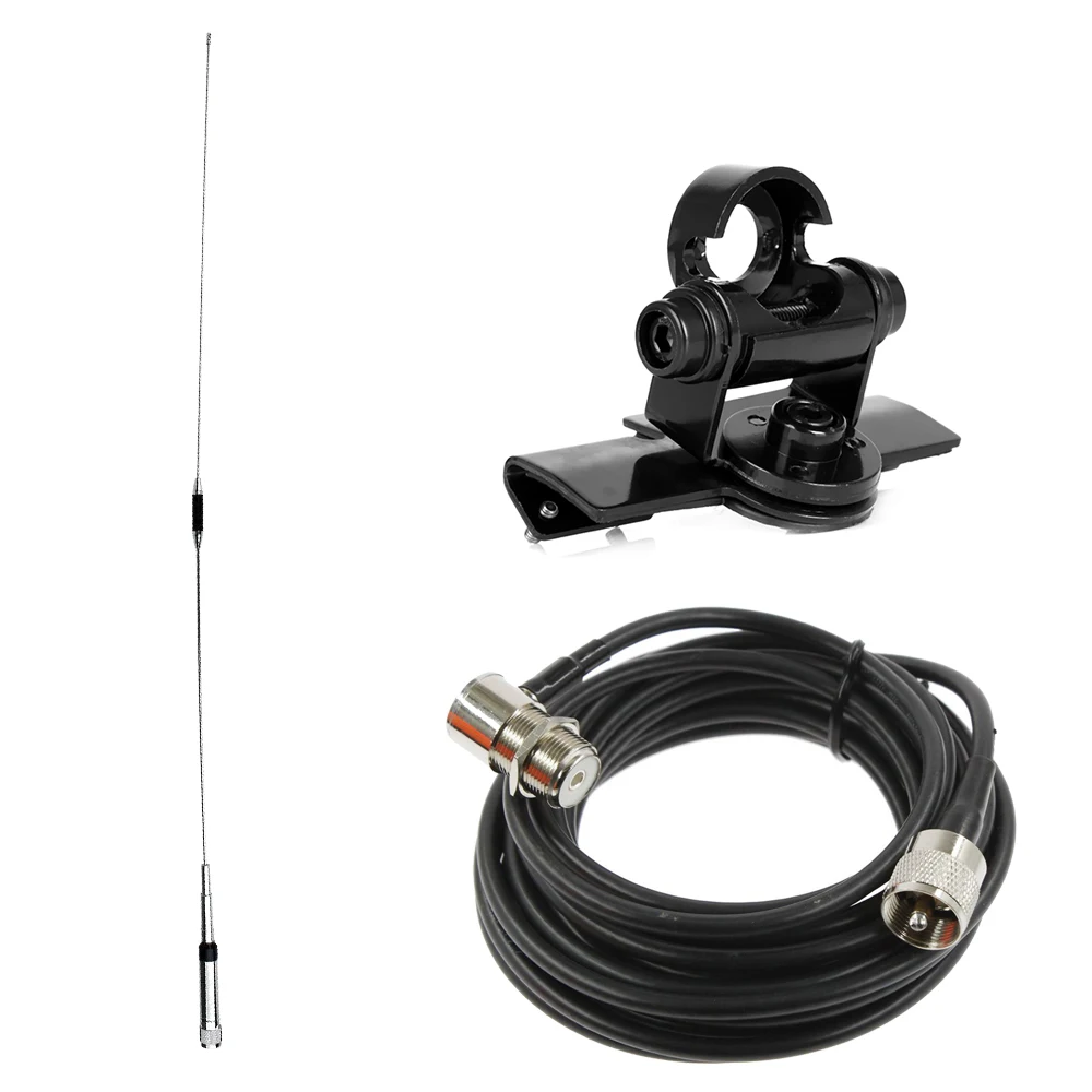 

NL-770R antenna with black RB-400 Mount Bracket and 5M RG58 Extension Cable For Car Radio Kenwood Yaesu ICOM