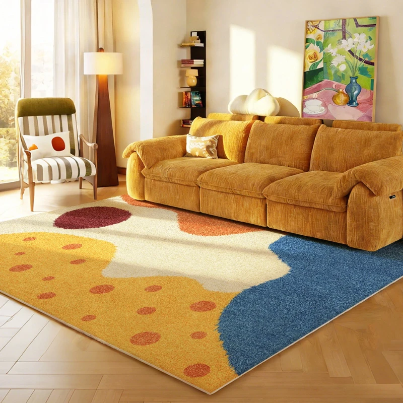 

Большой декоративный ковер для гостиной в дофаминовых цветах, толстый плюшевый коврик для спальни, мягкий пушистый коврик для прихожей