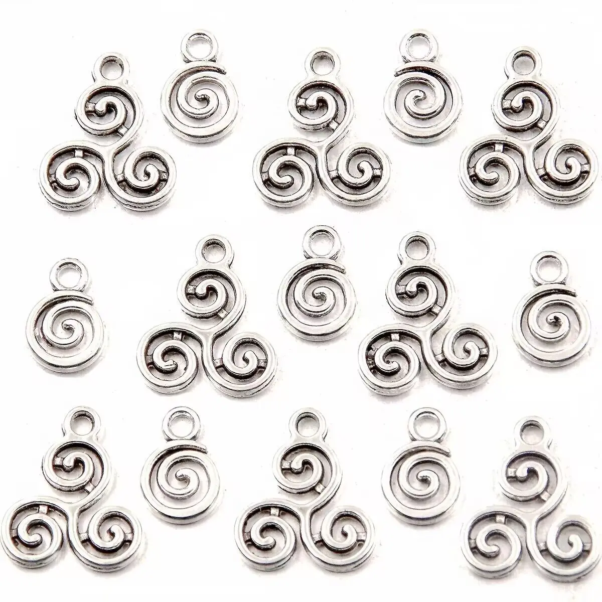 50PCS 2 Style Metal Alloy Geometry Charms Double Sided Hollow Round Pendant For Jewelry Buckle Making DIY Handmade Craft