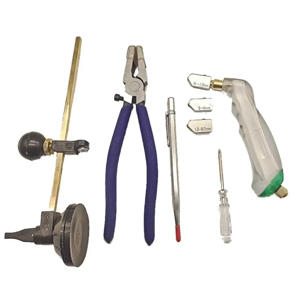 Heavy Duty Glass Running Breaking Pliers Kit for DIY and Professional Use Adjustable Pressure Control with Rubber Tip Protection